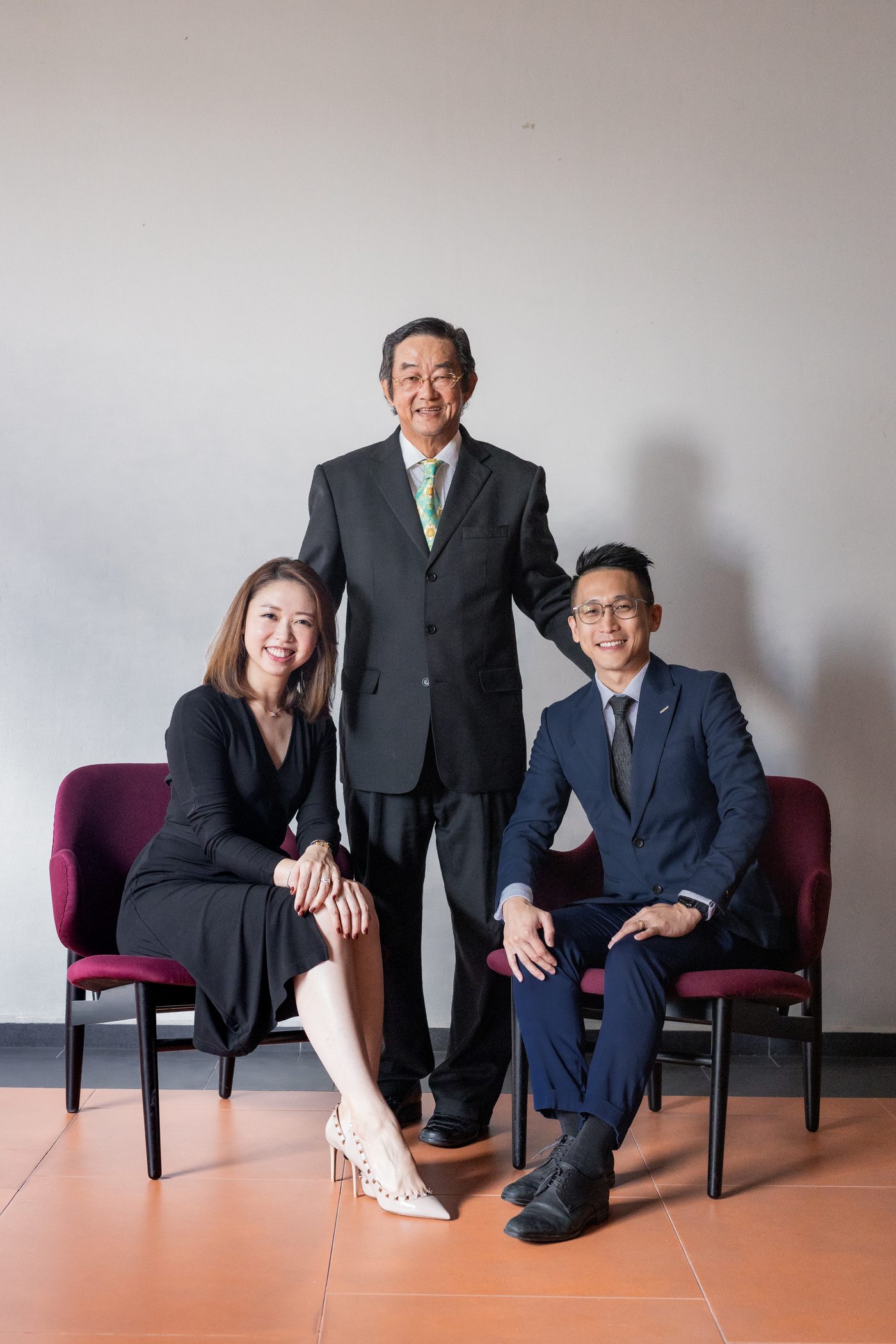 Donny Kwa with his partners June Siang and Gillian